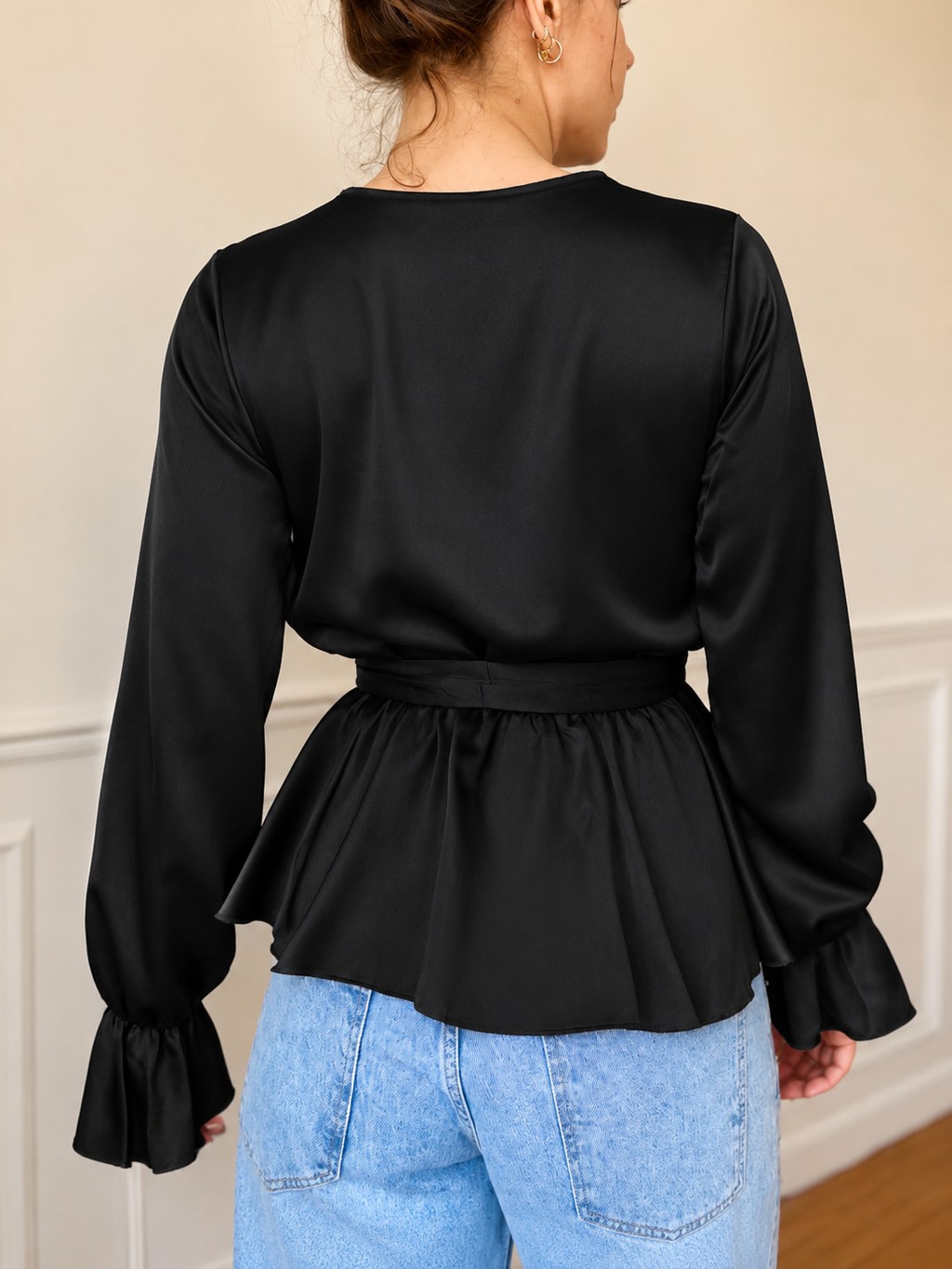 Haut SATINE noir