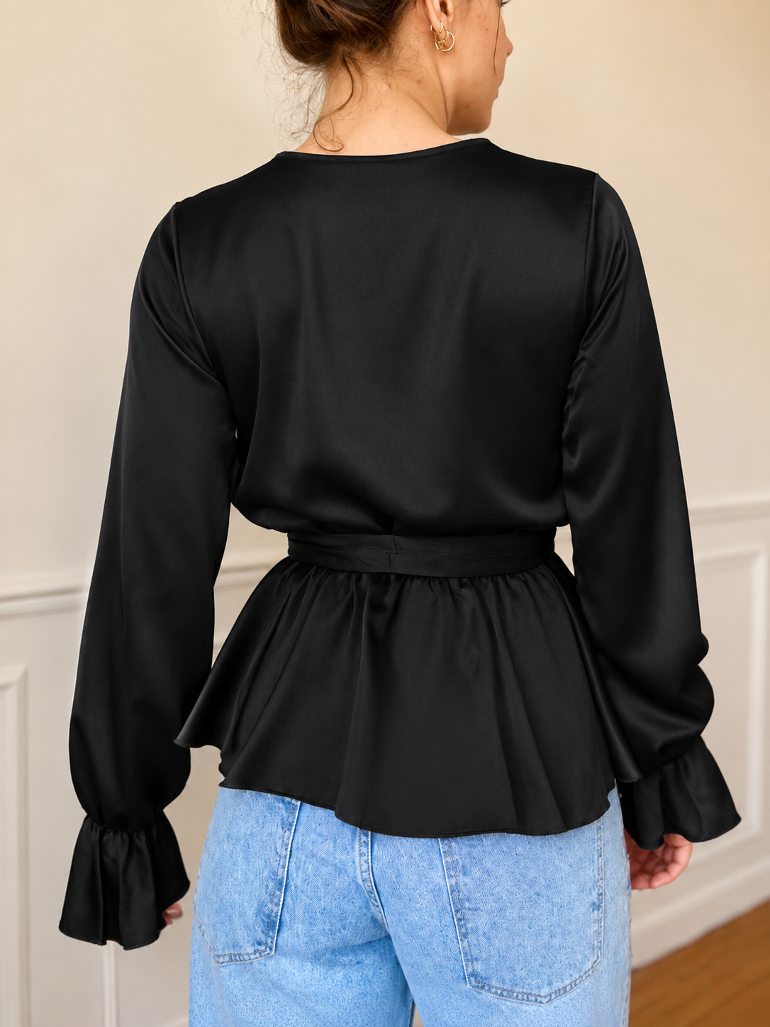 Haut SATINE noir